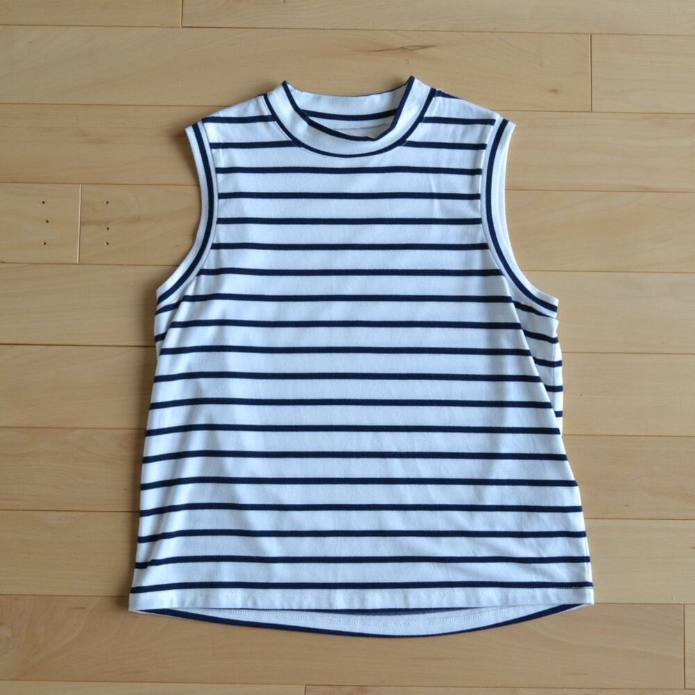 Madewell Striped Tank Top Size XS White Navy Blue
